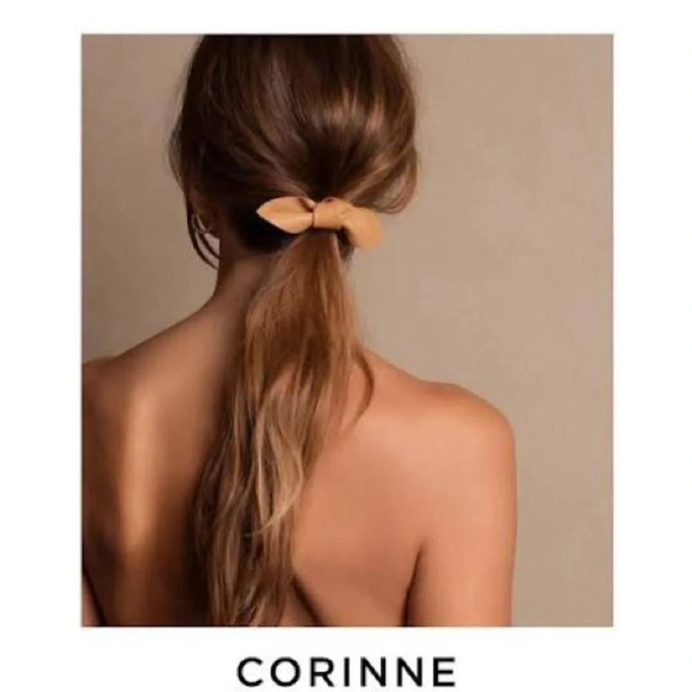 Anthropologie Corinne Leather Tan Hair Bow New